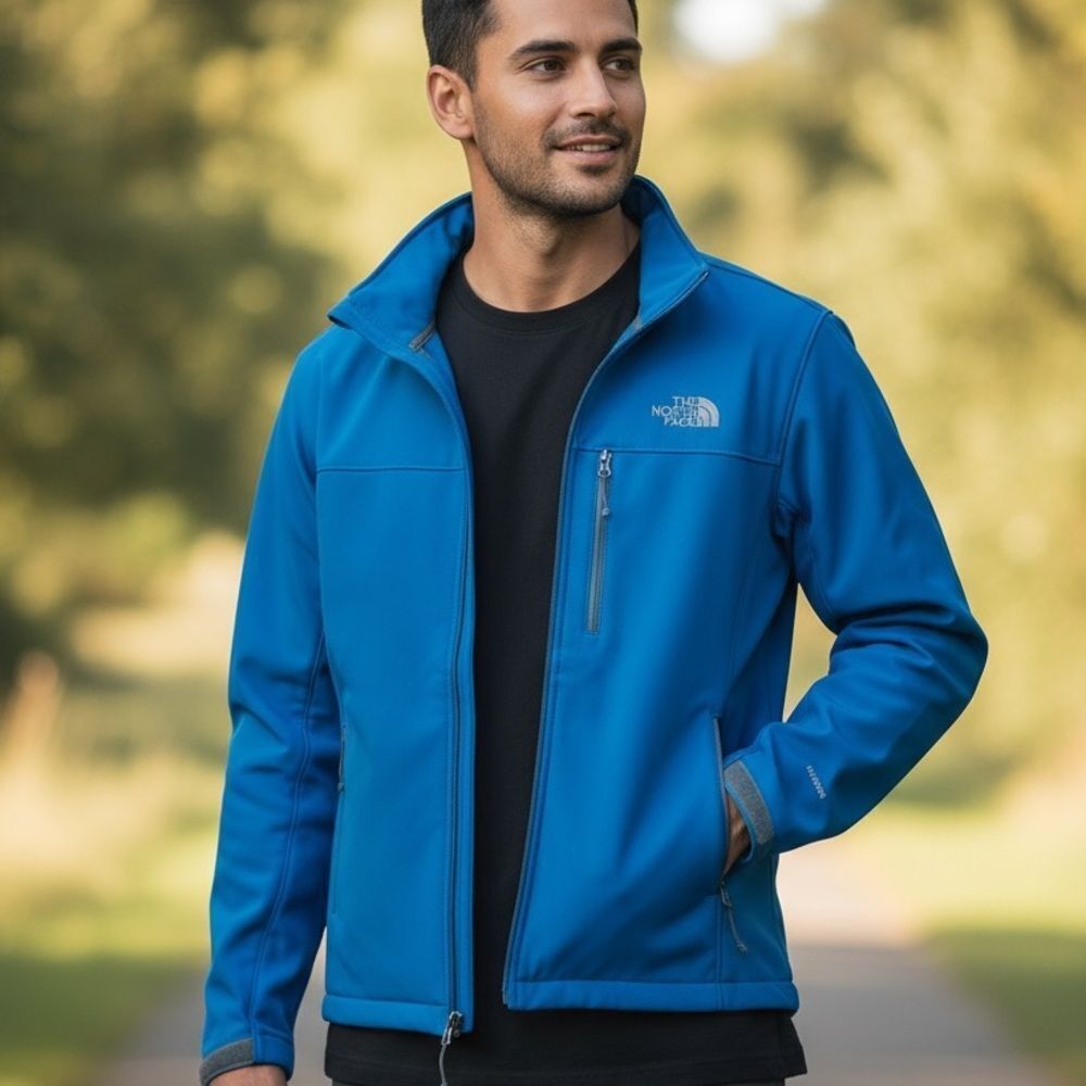 The North Face Men's Blue‎ Softshell Jacket Size S Full Zip